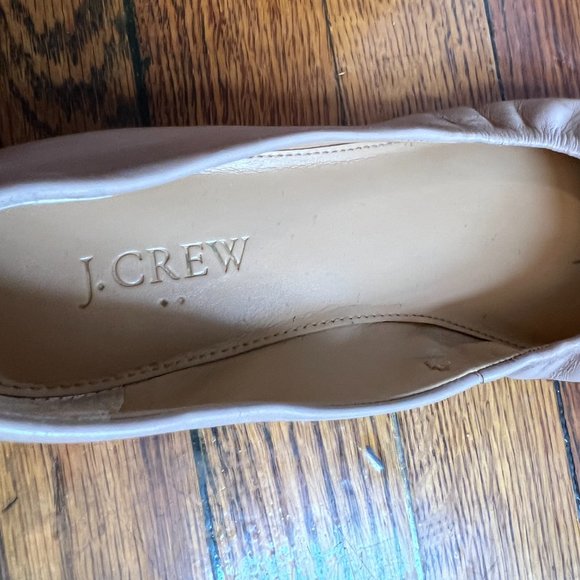 J. Crew Cece Beige Leather Ballet Flats Size 6.5 - Picture 7 of 13